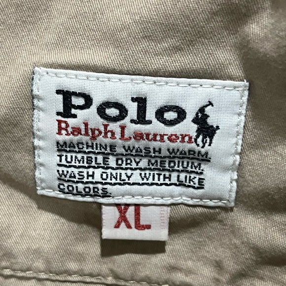 Polo by Ralph Lauren VINTAGE 90s Beige ANORAK HOODIE WORKWEAR JACKET SIZE XL - Picture 8 of 9